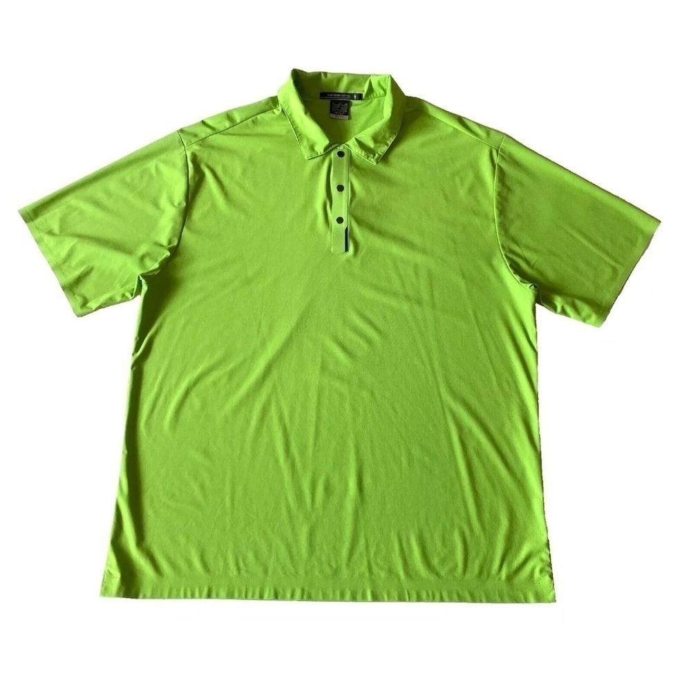 Nike Tiger Woods Platinum Dri-Fit Polo Shirt Size XL Green Snap button